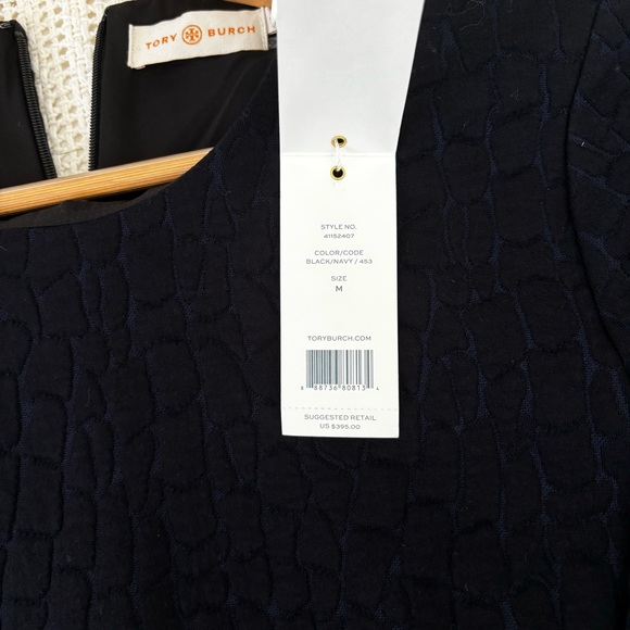 Tory Burch Quilted Jacquard Dress in Navy/Black Size M - Picture 8 of 8
